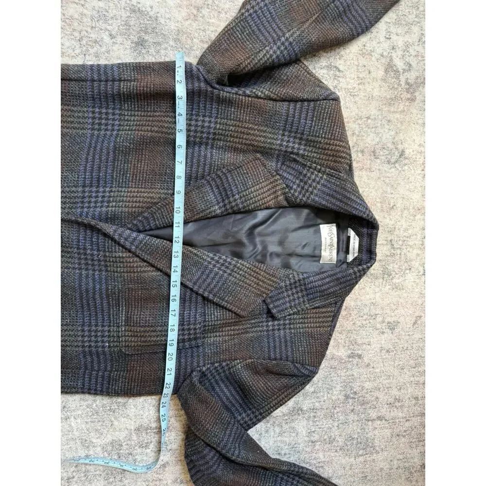 VTG 80’s Yves Saint Laurent Multicolor Tweed Wool Blazer Sports Coat Mens 38R
